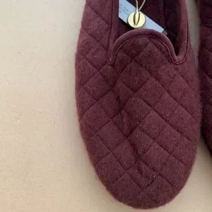 Comfort Shoes LORO PIANA Brand New 100% Cashmere slippers 41 8/11 LORO PIANA Venice embroidered herringbone cashmere slippers  main image 3
